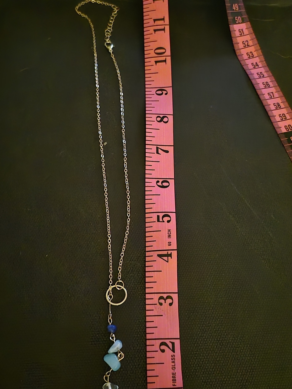 Delicate Blue Stone Drop Women's Necklace - Unbranded